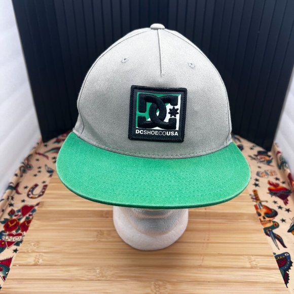 DC Shoe Co Big Logo Snapback Adjustable Hat Green Bill - Picture 1 of 8